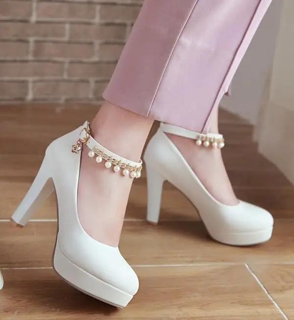Женские свадебные туфли Zapatos Mujer Laides Размер 22-62 Sapato на платформе элегантные