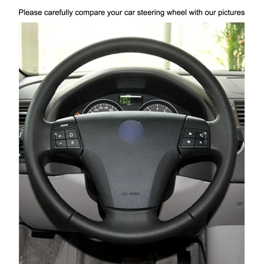 Прошитая вручную искусственная кожа черного цвета для Volvo S40 2006-2012 V50 2005-2011 |