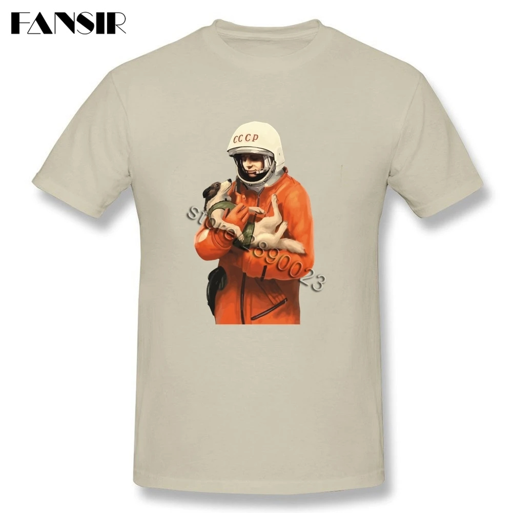 Собака пространство путешествия CCCP Гагарина Camiseta нормальный Для мужчин футболка