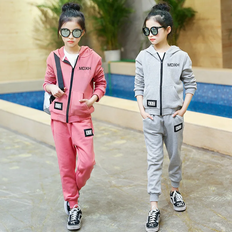 Спортивные костюмы для девочек подростков комплект одежды с розово