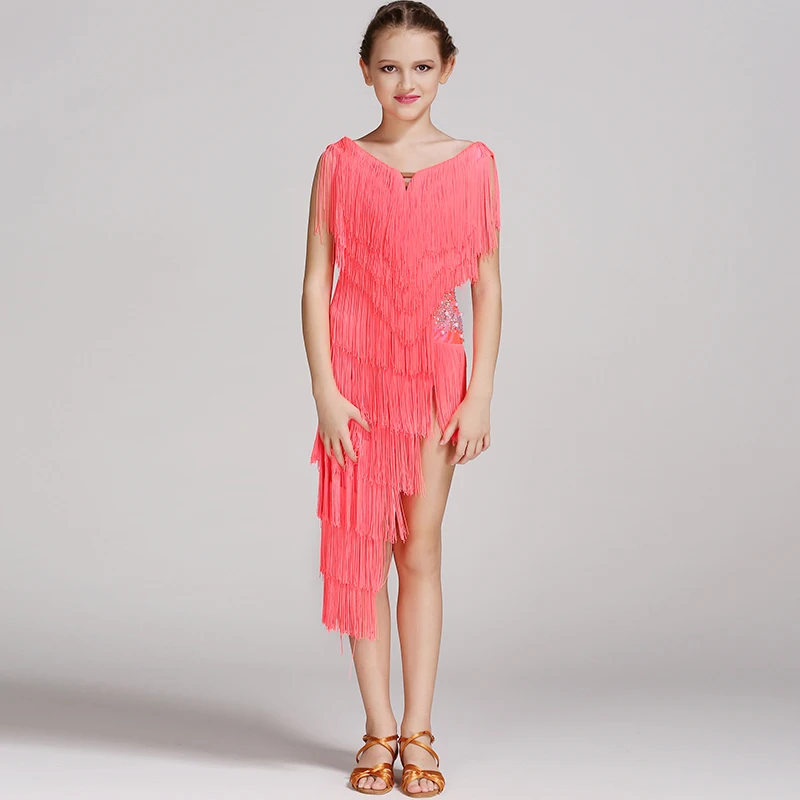Детское платье для латиноамериканских танцев с желтыми блестками|kids latin dresses|dance