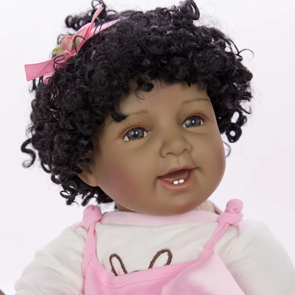 NPK boneca reborn baby doll black simulation vinyl silicone toys gift for children African girl bebes | Игрушки и хобби