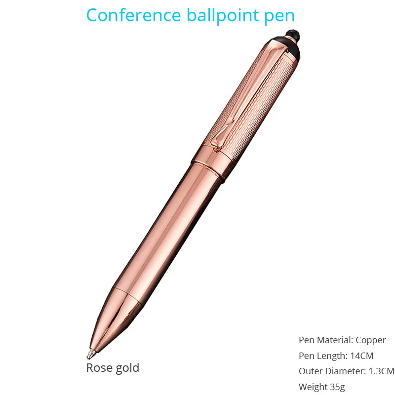 Rose gold 3 цвета модные гравировка по металлу шариковая офисная деловая ручка для совещаний Подарочный ручка Ретро Бизнес школы розового золота ручка - Цвет: Rose gold