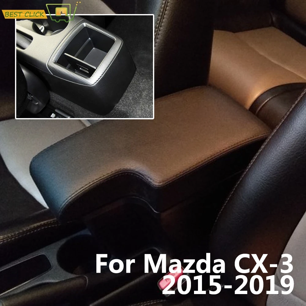 Модификация подлокотника для Mazda CX-3- центральный USB черный кожаный