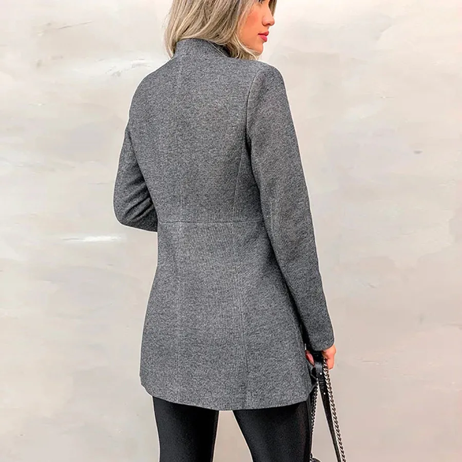 Простое Повседневное зимнее пальто женское плотное простое однотонное длинное