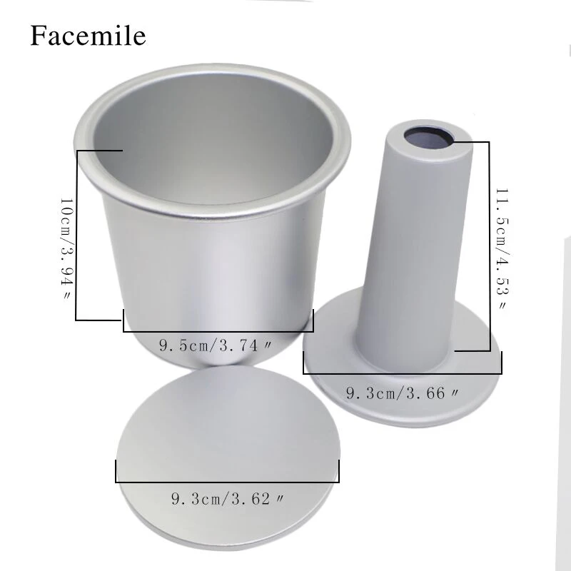 Facemile 4-дюймовая пустотелая шифоновая Форма для кексов алюминиевый антипригарный