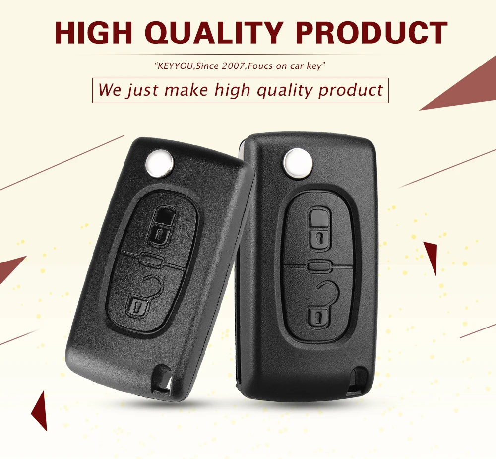 KEYYOU радиобрелока Флип складной ключи для peugeot 307 207 107 308 3008 407 407 607 Citroen C2 C3 C4 C5 C6 C8 433 МГц ID46 чип