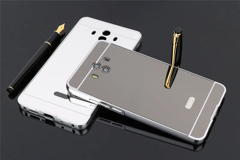 Зеркальный чехол для Huawei Mate 10 Mate10 металлическая рамка с зеркальной задней