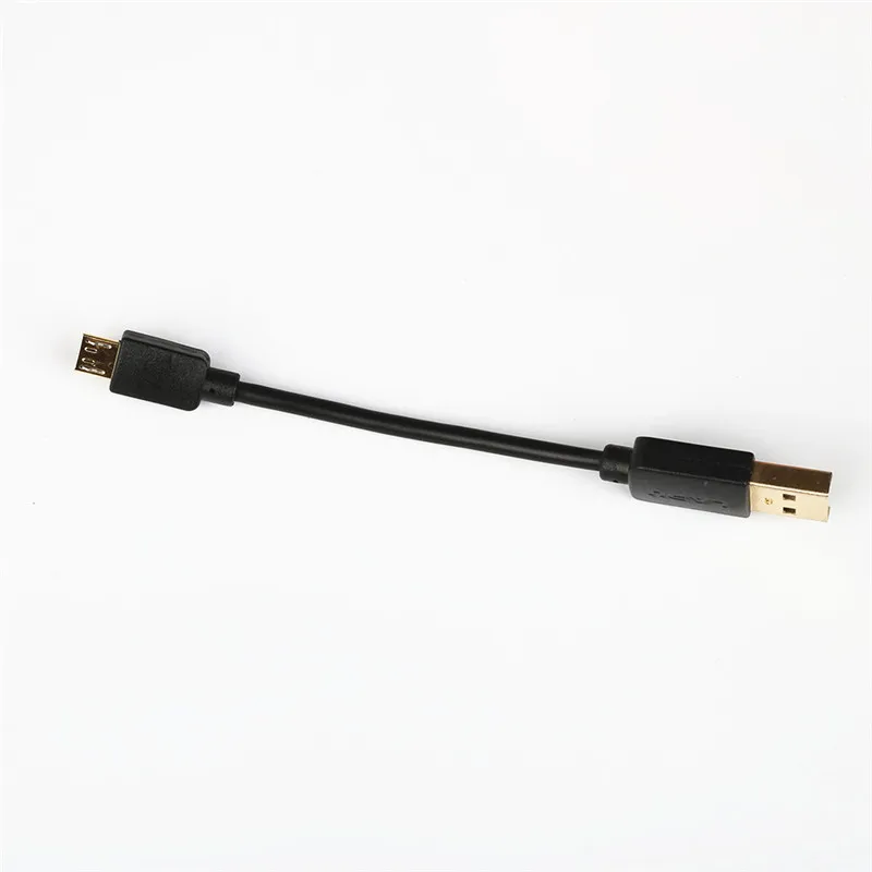 FFFAS 12 см короткий Micro USB кабель позолоченный Золотой провод зарядного устройства черный блок питания адаптер для power Bank мышь Bluetooth наушники