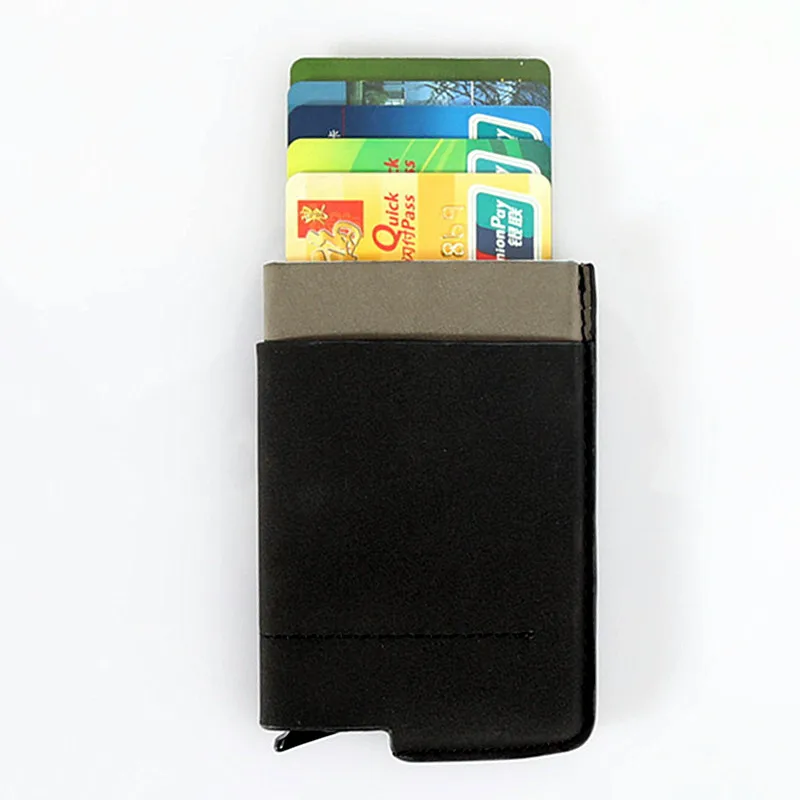 Новинка дорожный кошелек для карт QOONG с блокировкой RFID автоматический выдвижной