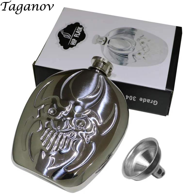 6 унций alkohol бутылка мини из нержавеющей стали бутылка для виски flasque alcool personal dements ghost металлическая бутылка для алкоголя wisky Hip фляжка