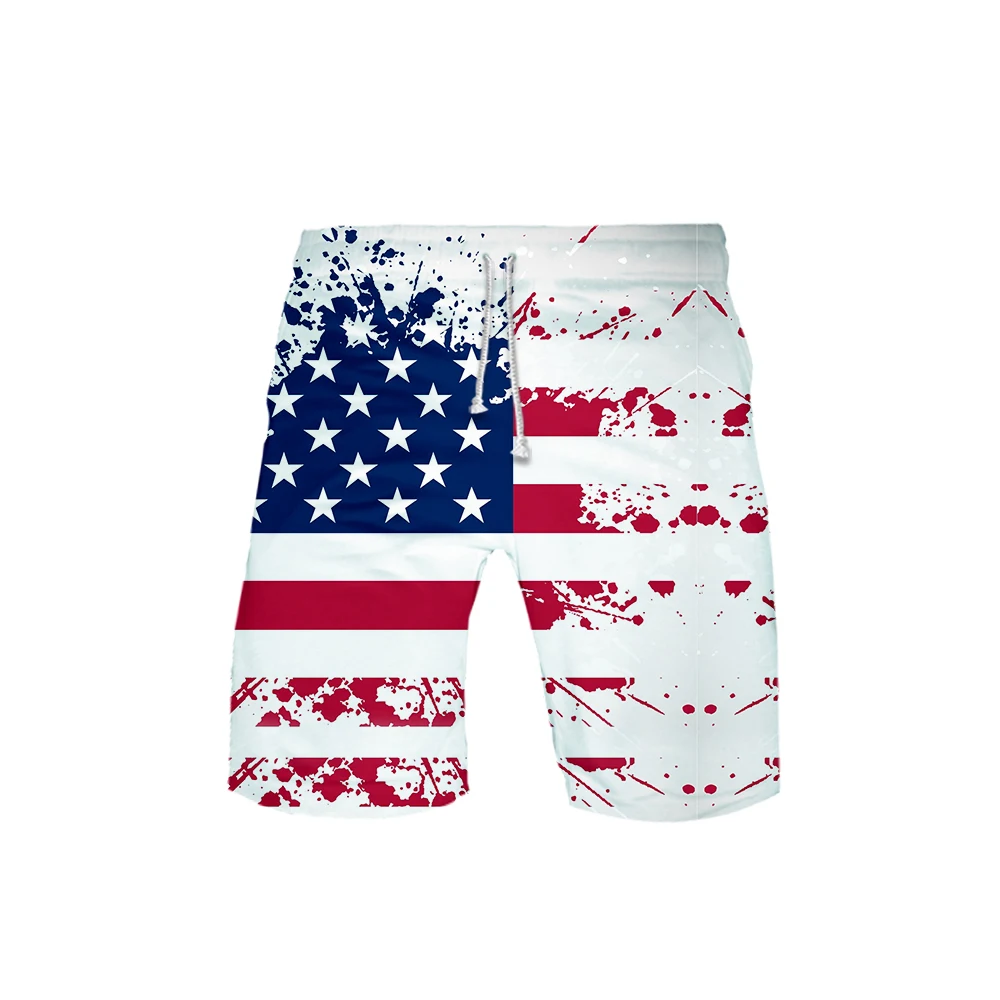 Independence Day 3D shorts Print Men 2019 Hot Sales Casual Cool and breathable Harajuku new arrival summer beach Shorts K-pops | Мужская