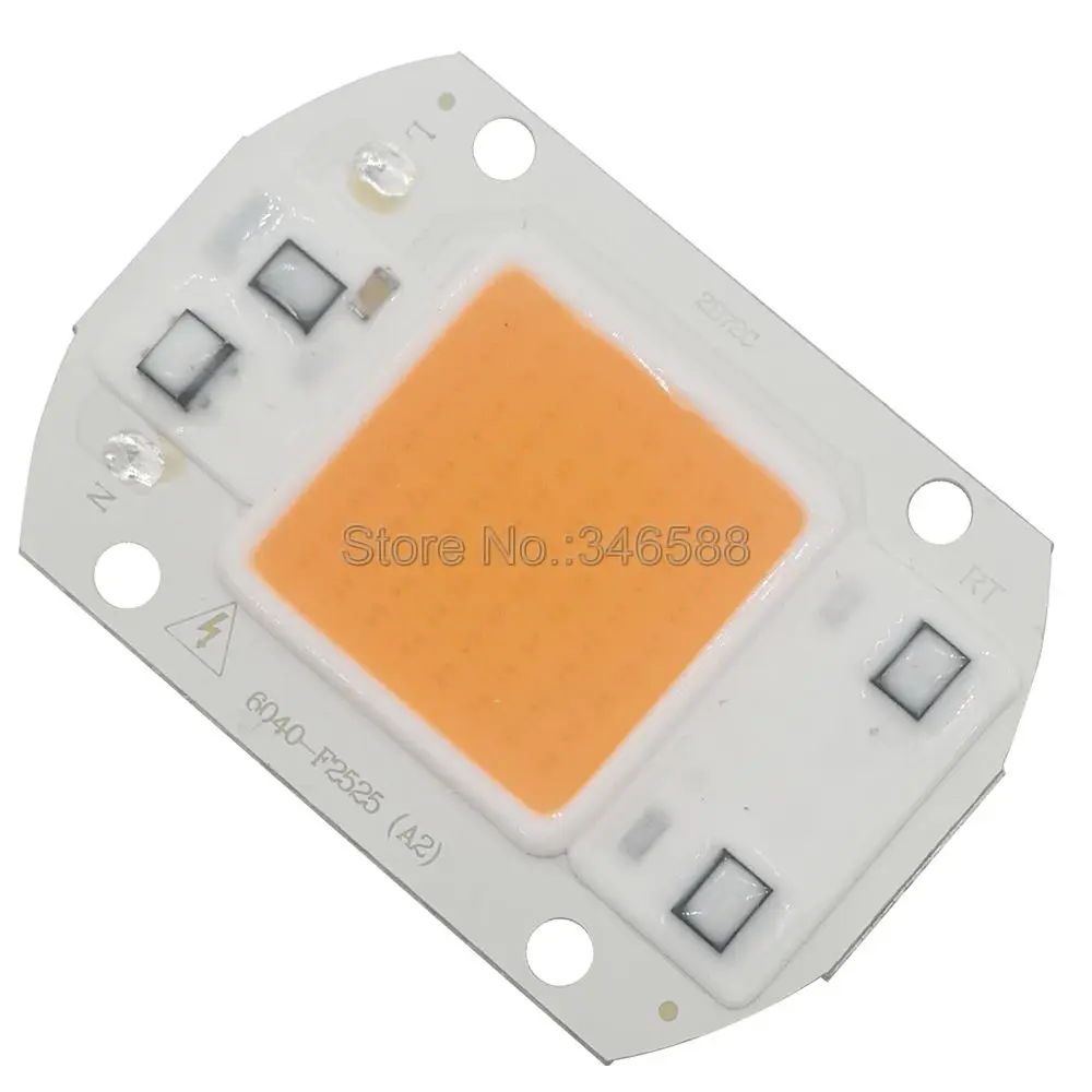 20 Вт 30 Вт 50 Вт светодиодный COB чип лампы AC 110 В 220 В DIY Smart IC высокой мощности светодиодный матричный прожектор холодный белый теплый полный спектр белого