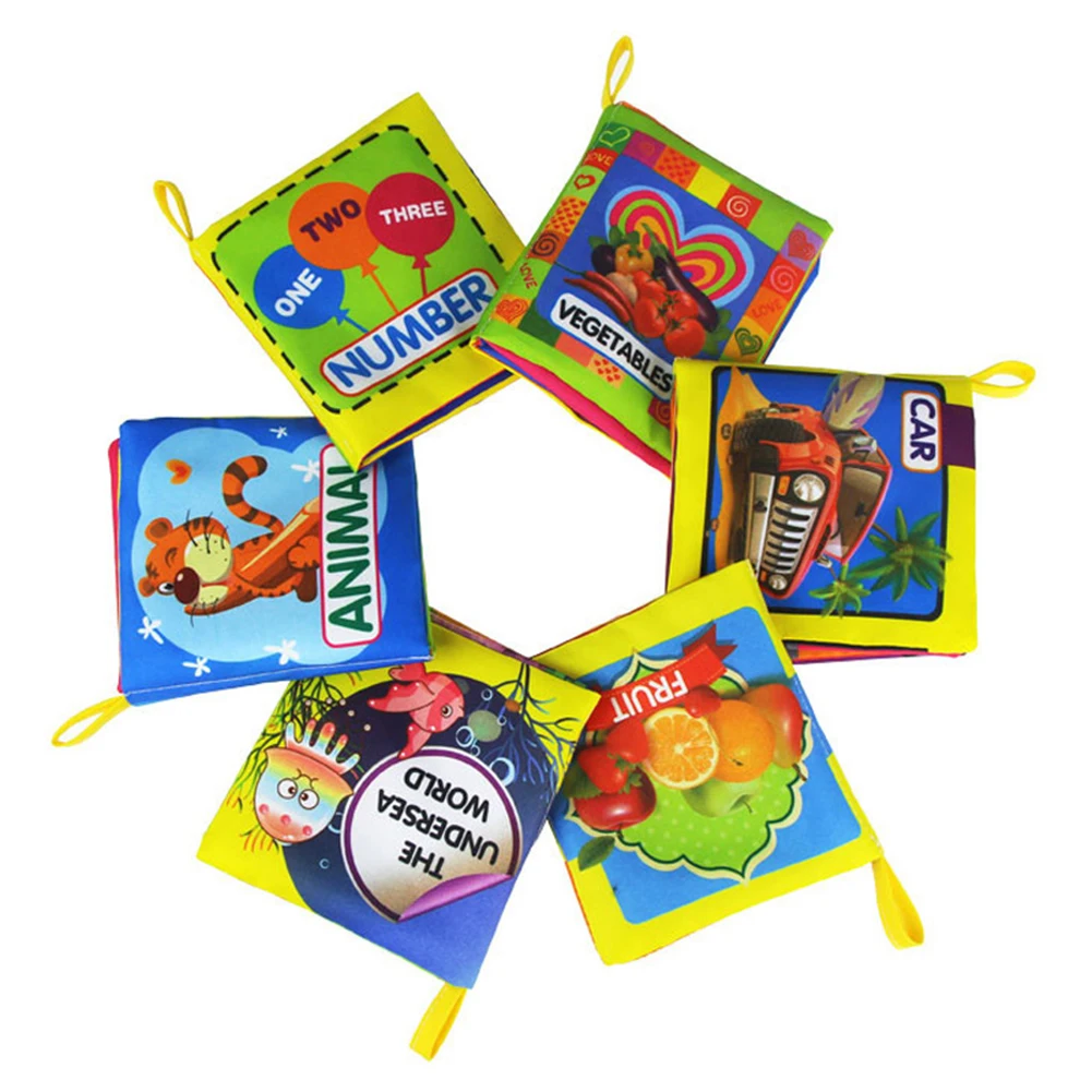 6pcs/set Baby Cloth Book Early Educational Animal Undersea Number Fruit Vegetable Theme M09 | Игрушки и хобби