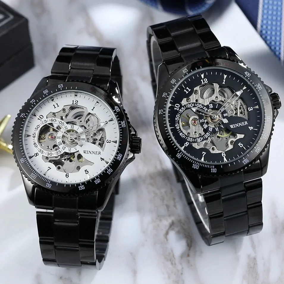 Часы наручные WINNER Мужские механические брендовые автоматические полностью