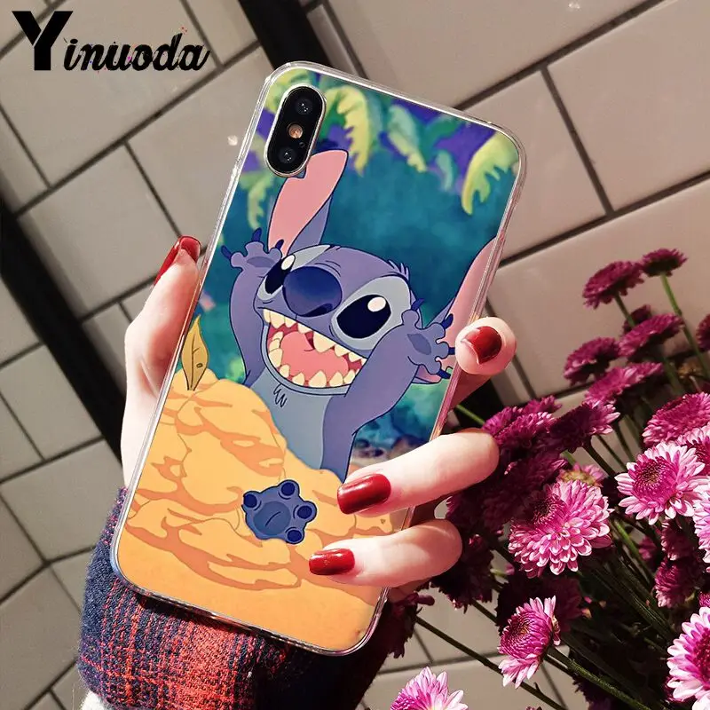 11pro MAX милый Ститч умный чехол прозрачный мягкий для телефона iPhone 5 5Sx 6 7 7plus 8 8Plus X XS