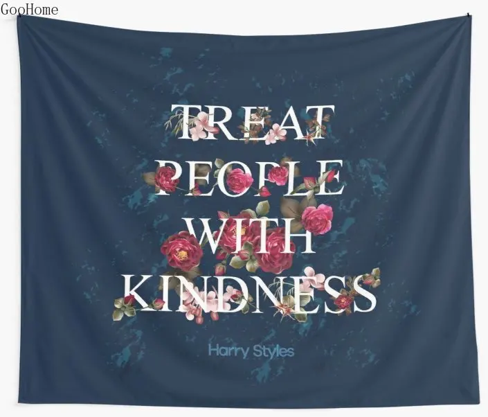 Treat People With Kindness - Harry Styles Wall Tapestry Cover Beach Towel Throw Blanket Picnic Yoga Mat Home Decoration