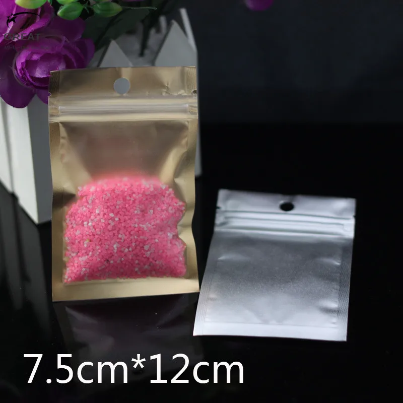 100 шт./лот Новые плоские прозрачные и золотые внутренние фольгированные пакеты на