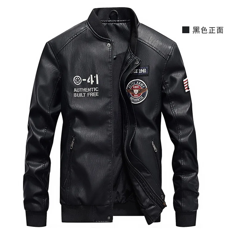 Повседневные Черные кожаные куртки для мужчин дери Монт Эркек весенне осенняя