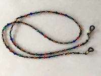 colorful faceted glass beaded reading glasses chain lanyard spectacle retainer