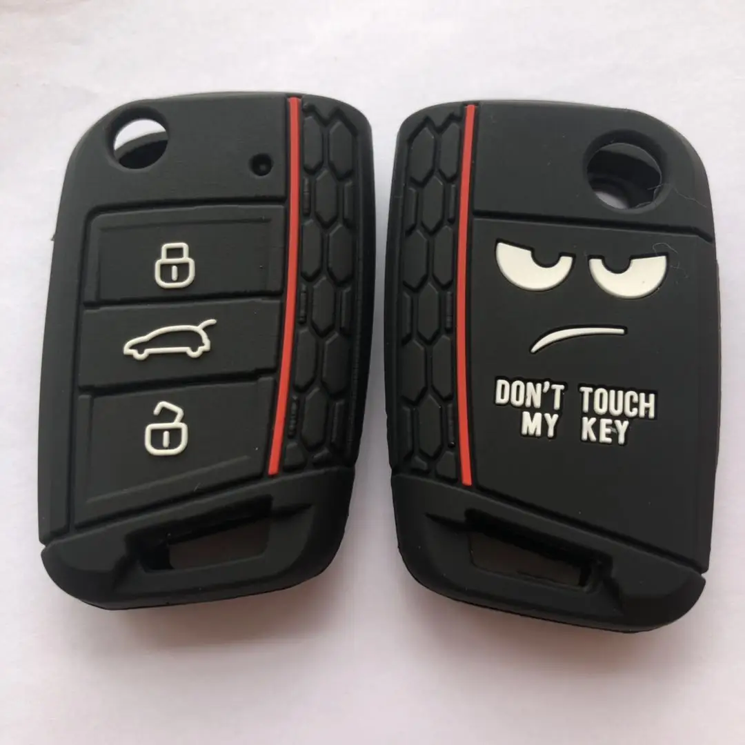 Силиконовый чехол-брелок с Сотами для VOLKSWAGEN Golf7 Polo MK7 GTI R Skoda Octavia Combi A7 SEAT Leon Ibiza CUPTRA 3 кнопки дистанционного управления