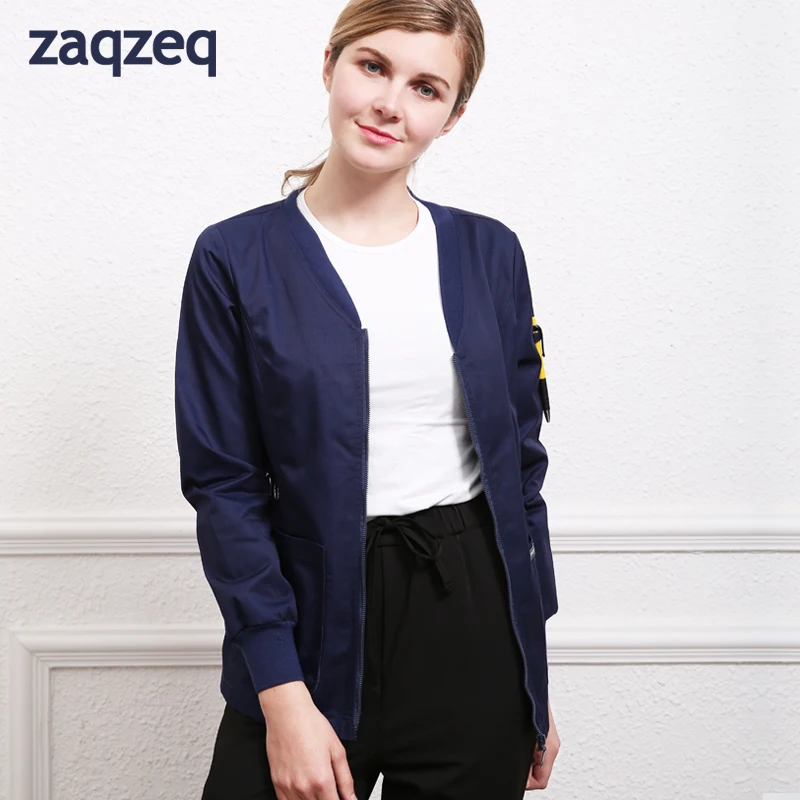 Униформа ZaqZeq унисекс однотонная теплая куртка на молнии спереди медицинская