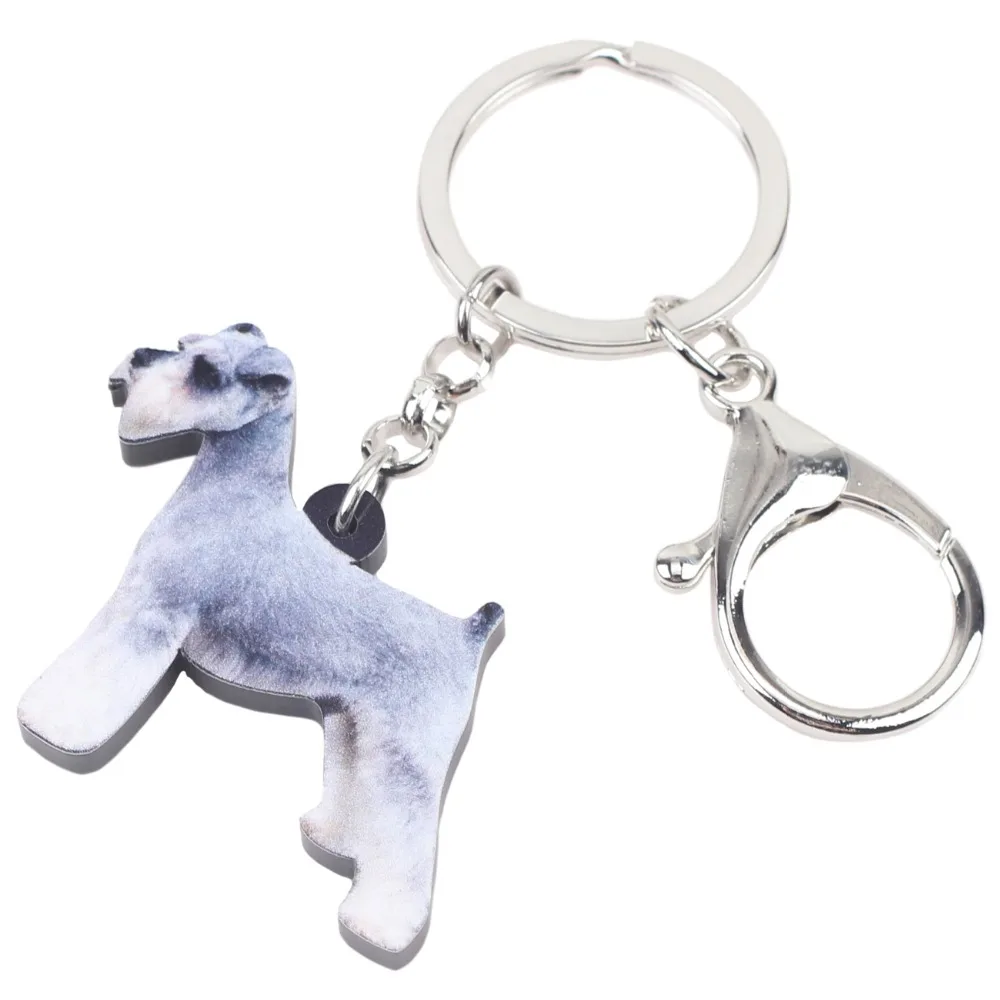 Bonsny Acrylic Anime Lovely Schnauzer Dog Key Chains Keyrings Fashion Jewelry For Women Girl Ladies Handbag Bijoux Kid Gift Bulk | Украшения