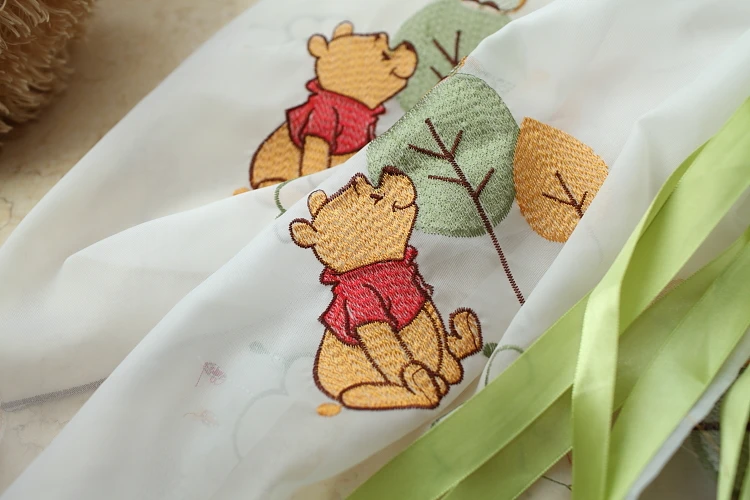 Милый Винни Медведь шар занавес для детской комнаты вышитые кухня выдвижной