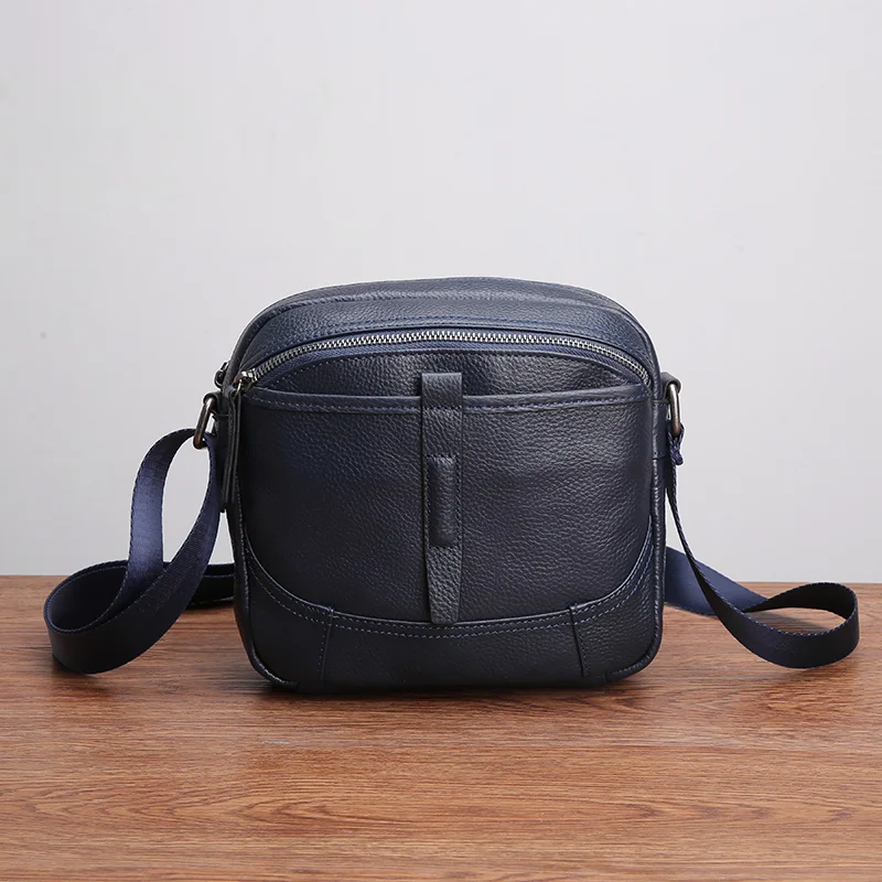 

WOONAM Men Classic Vintage Top Grained Calf Leather Small Casual Satchel Shoulder Bag Cross-body Handbag MB323