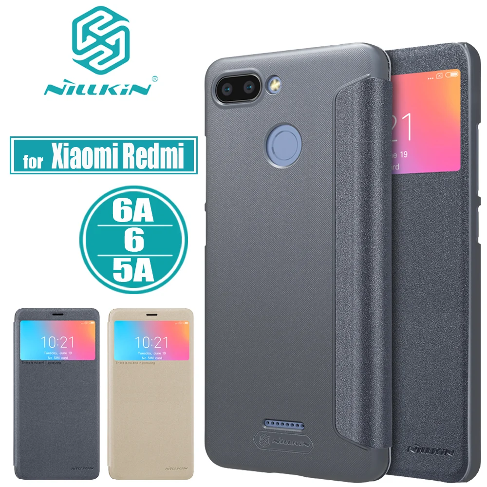 Для Xiaomi Redmi 6 6A 5A чехол Nillkin Роскошный чехол из pu кожзама кожаный чехол для телефона Smart View Защитная крышка для Xiaomi Redmi 6A 6 5A чехлы