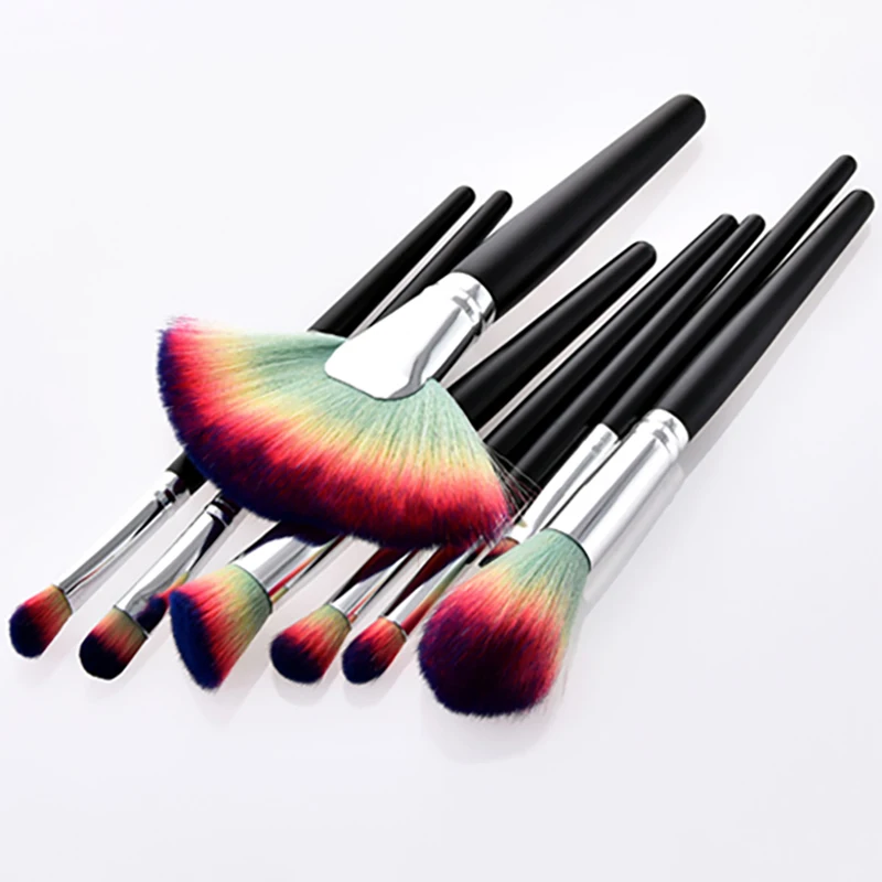 8 Branch Black Handle SilverTubewaist Makeup Brushes Beauty Tool Fan Flame Powder Foundation Brush Face&ampeye Cosmetic Brushpincel | Красота