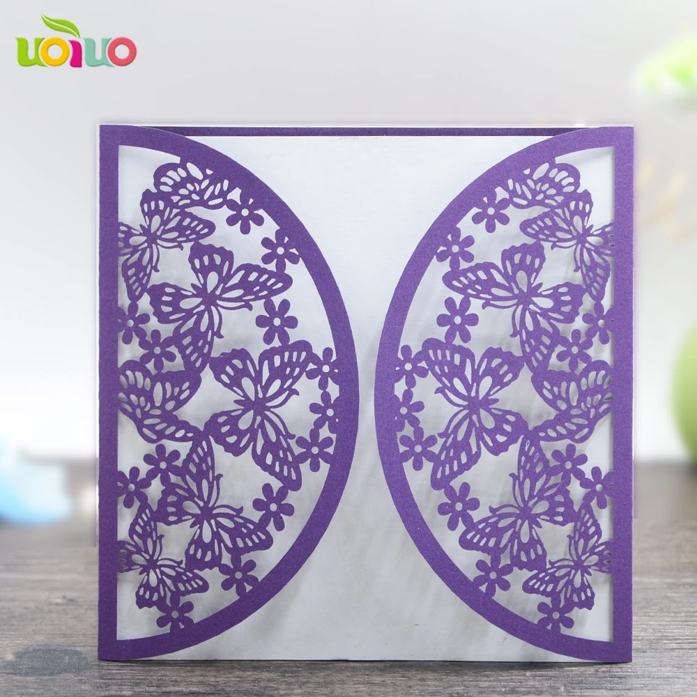 Выгодная Изысканная китайская пригласительная карточка с бабочкой на 50 й