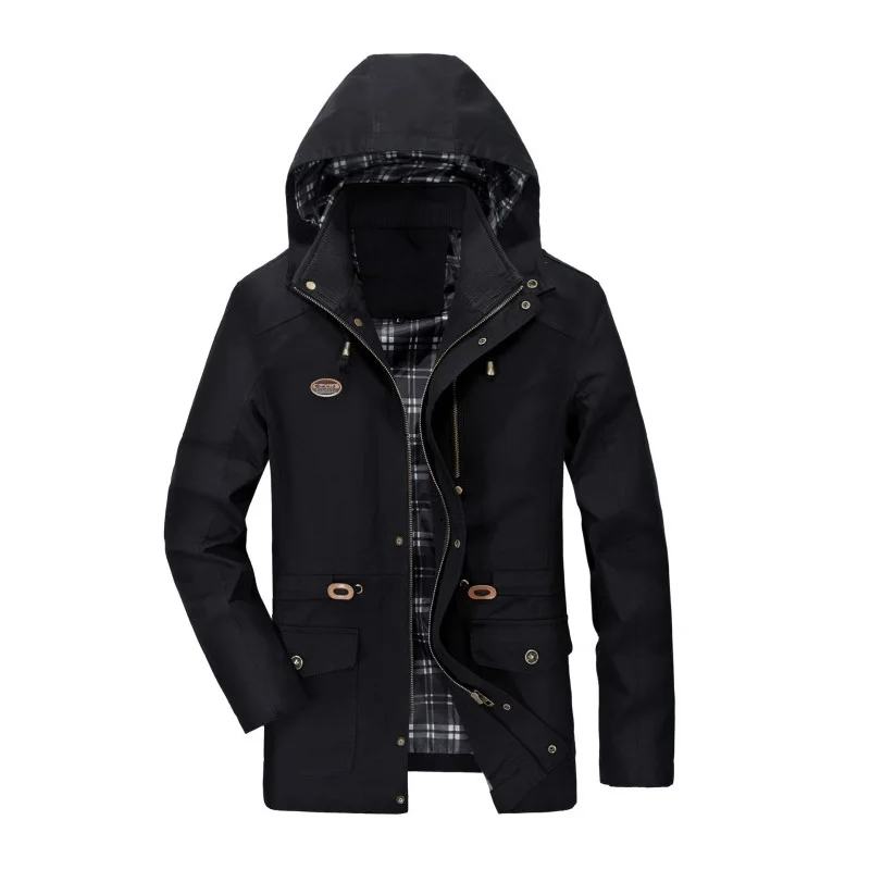 Мужская куртка с капюшоном из натурального хлопка размеры до 5XL|coat men|fashion coat menjacket
