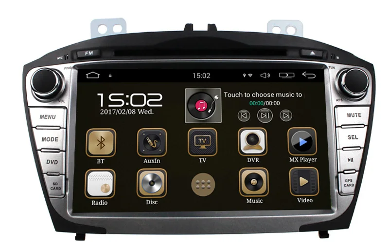8 &quotHD 1024*600 Восьмиядерный Android 5 1 автомобильный DVD подходит Hyundai iX35 Tucson 2009-2015