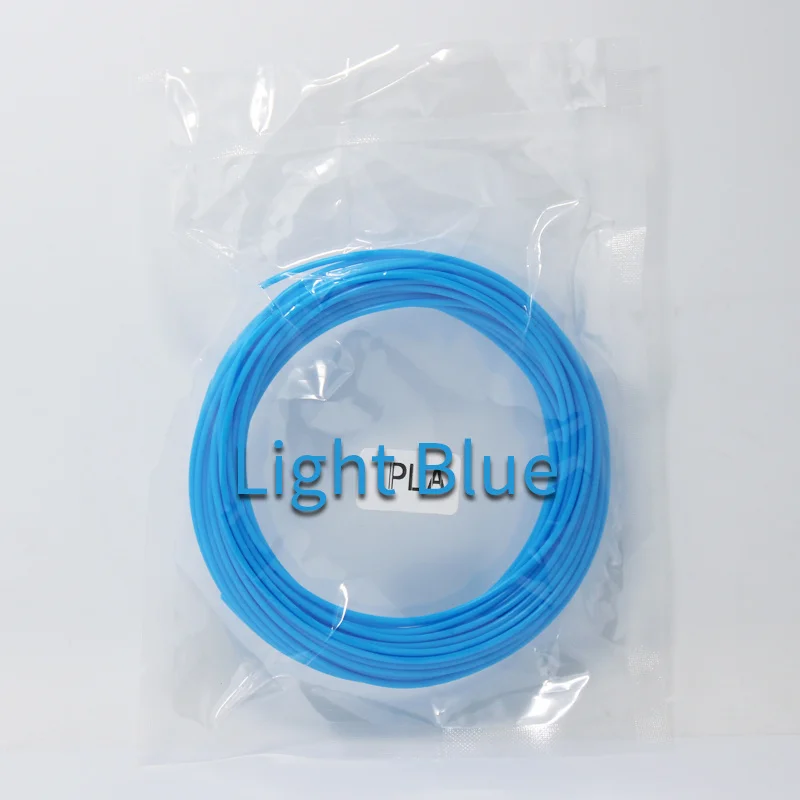 Light Blue 10 метров Pla 1,75 мм нити печатные материалы пластик для 3d принтера Ручка нити заправки 3d печать волочение нити - Цвет: Light Blue