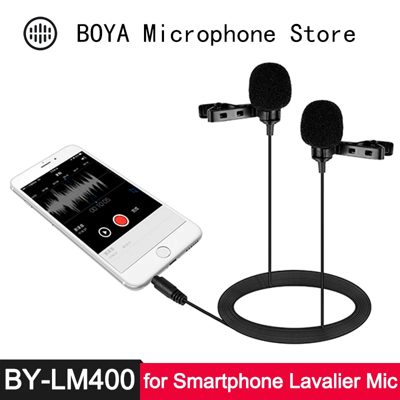 BOYA Dual Lavalier телефонный микрофон для iPhone X 8 7 6S 6 Plus iPad Pro Mini 4 Android смартфон видео