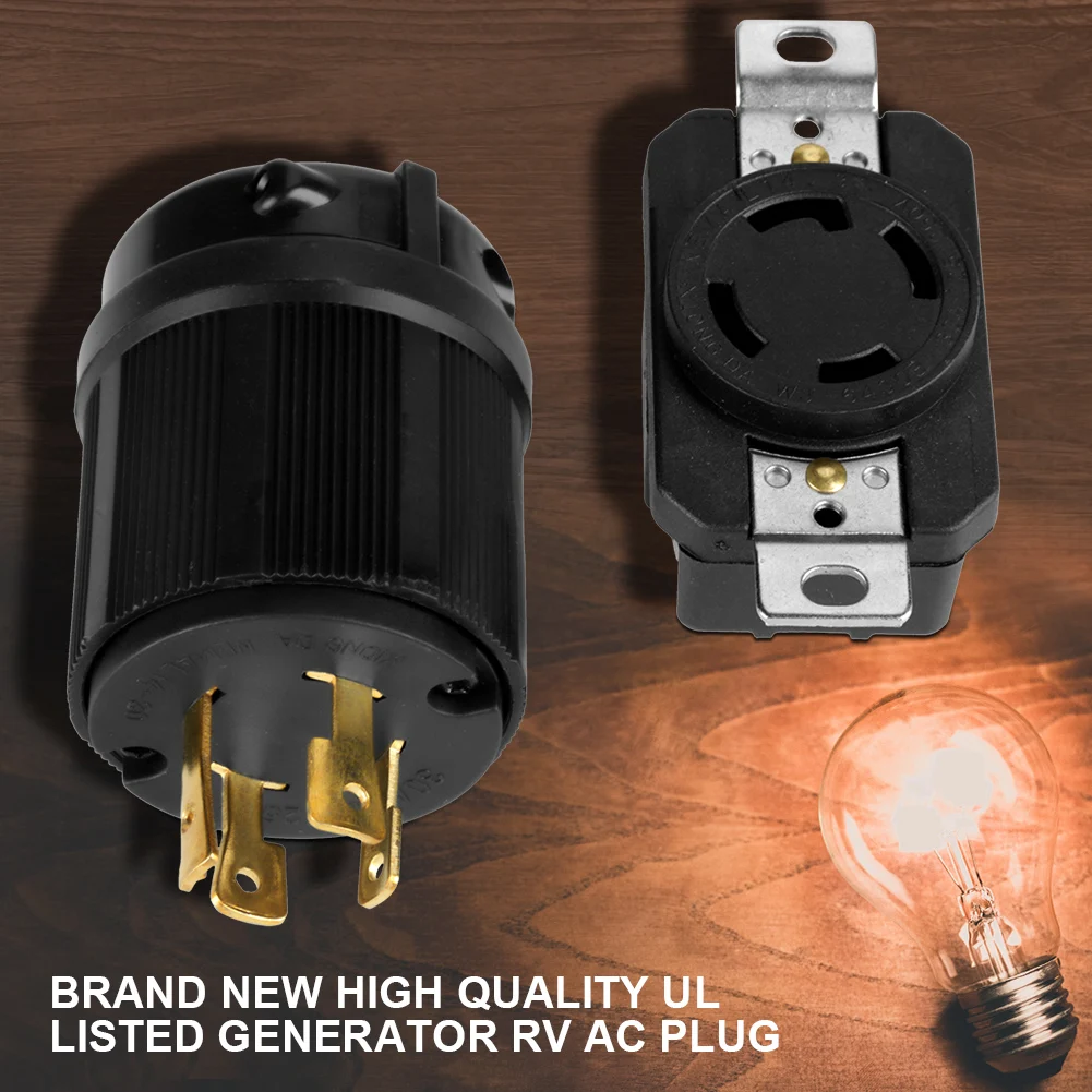 Generator Parts 4 Pin NEMA L14-30 Plug RV AC 125V-250V 30A & Socket Male&ampFemale Receptacle Set | Обустройство дома