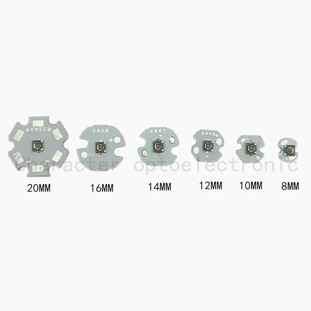 

5PCS Cree XLamp XPE XP-E 3W RED 620nm-630nm LED Light Emitter Bulb mounted With 20/16/14/12/10/8MM Aluminum PCB