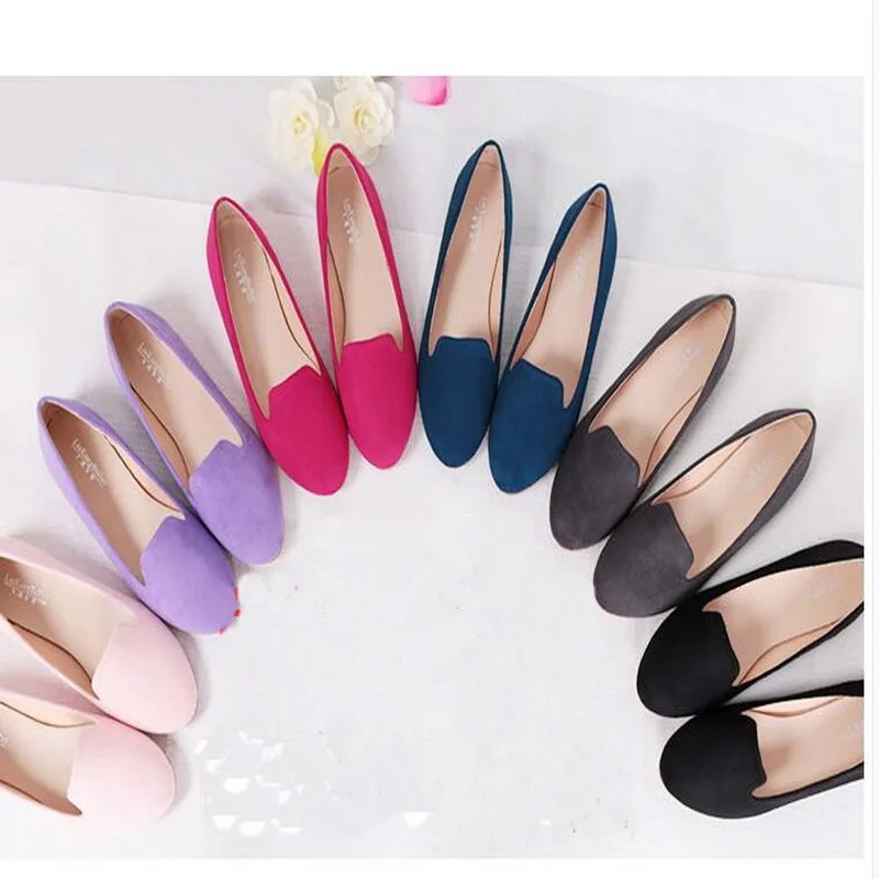 RUSHIMAN Women Flat Heels Spring Summer 2021 New Casual Flat Shoes Solid Everyday Shoes Ballet Flat shoes Plus Size #31-44