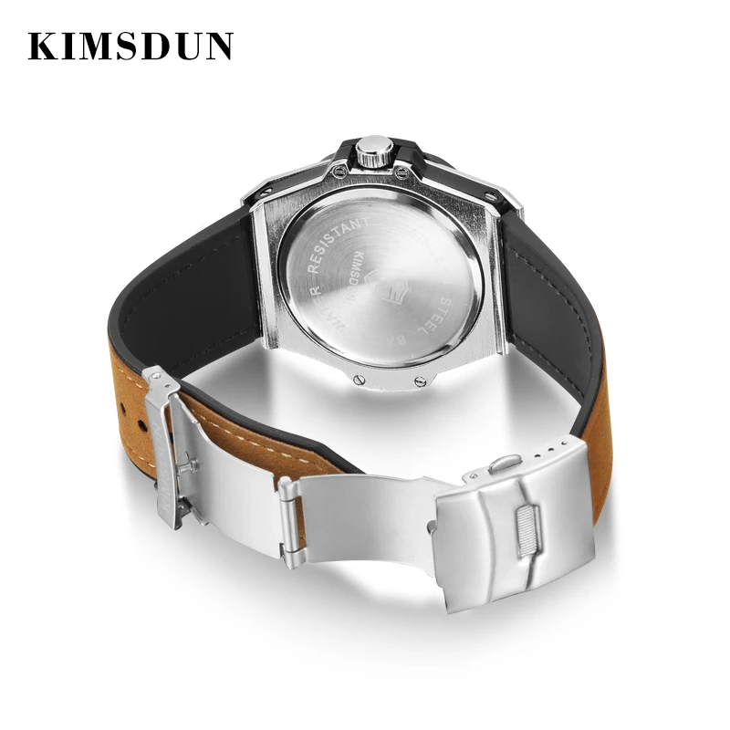 KIMSDUN Роскошные Модные фирменные новые популярные мужские кварцевые часы с