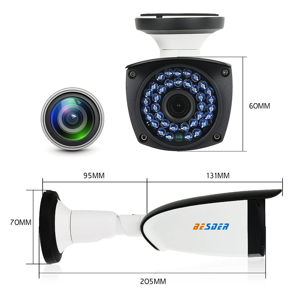 IP камера BESDER широкоугольная 2 8 мм 1080P металлическая|ip camera 1080p|ip cameracamera ip |