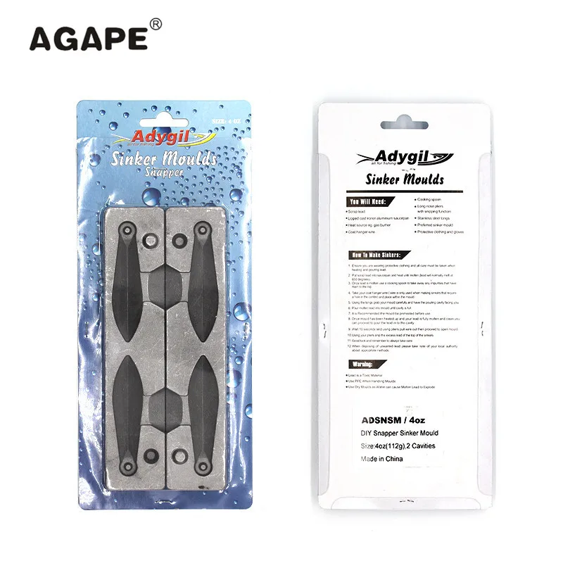 Agape DIY рыболовные снаппер грузило прессформы ADSNSM/4oz Snapper 112g 2 полостей|Рыболовные