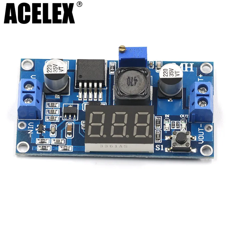 10pcs LM2596 LM2596S power module + LED Voltmeter DC-DC adjustable step-down supply with digital display | Электроника