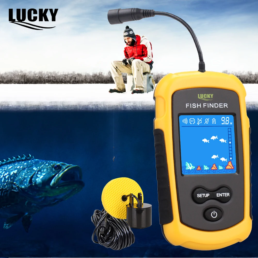 Lucky Echo эхолот Sonar рыболовный детектор рыболокатор Портативный FishFinder сигнализация