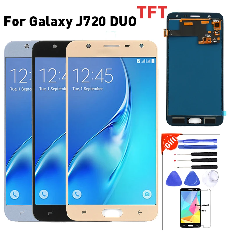 Для Samsung Galaxy J7 Duo дисплей J720 LCD J720F SM сенсорный экран дигитайзер в сборе + стеклянная