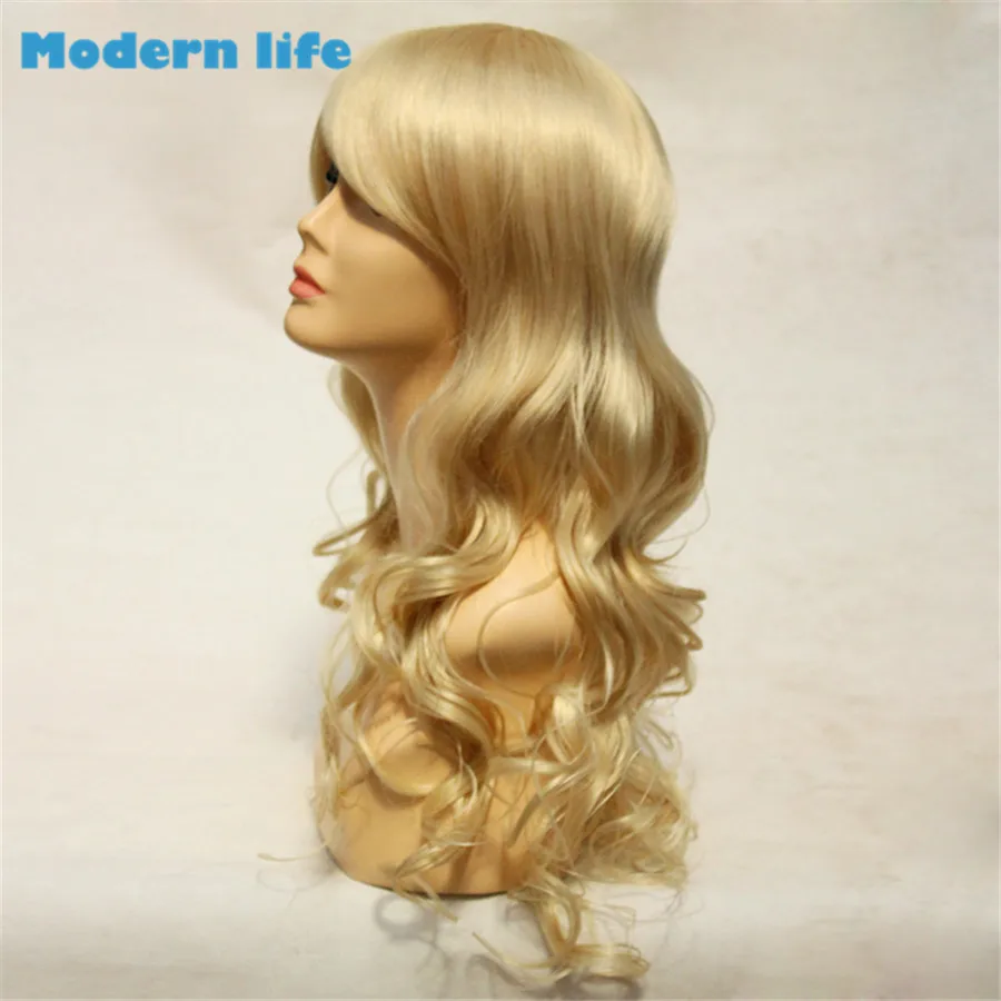 60 см смотрит естественным длинные волнистые блондинка синтетический парик