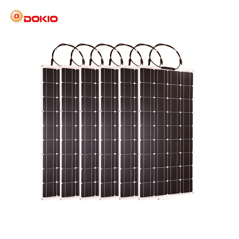6pcs Dokio 4 шт. 8 шт. солнечная панель 100 Вт монокристаллическая солнечная ячейка Гибкая для автомобиля/яхты/парохода 12 В 24 Вольт 100 Вт солнечная батарея - Цвет: 6pcs