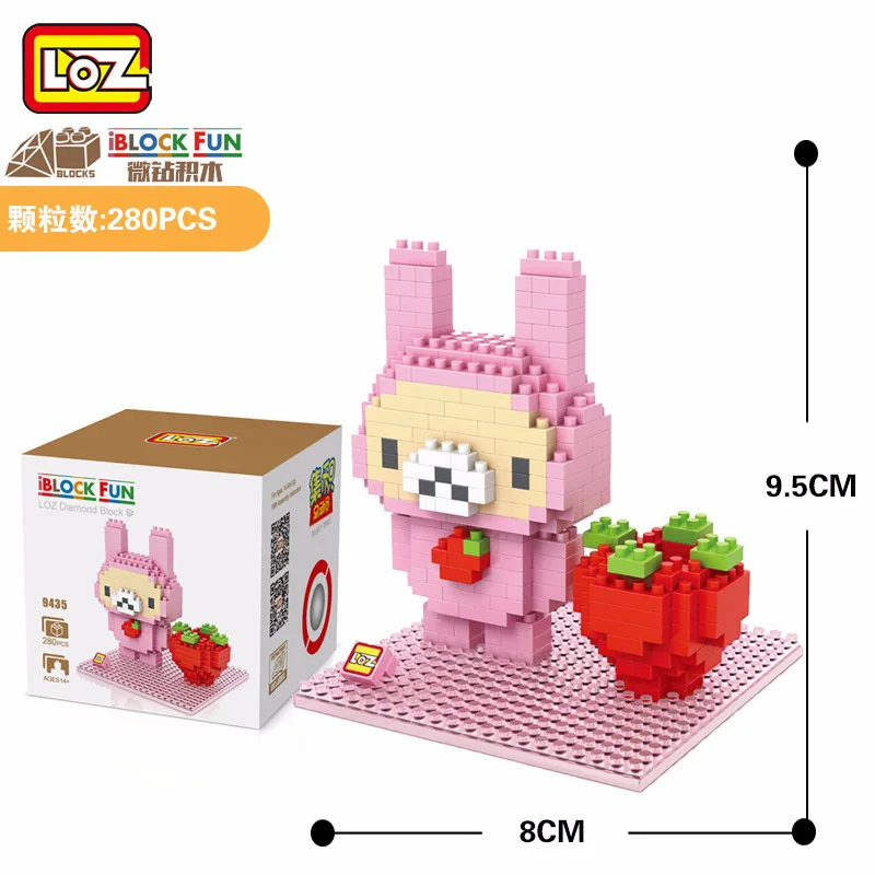 LOZ Diamant Blocs Ours Fraise Lapin Porte-Stylo Blanc Mignon Belle украшение для дома популярная одежда