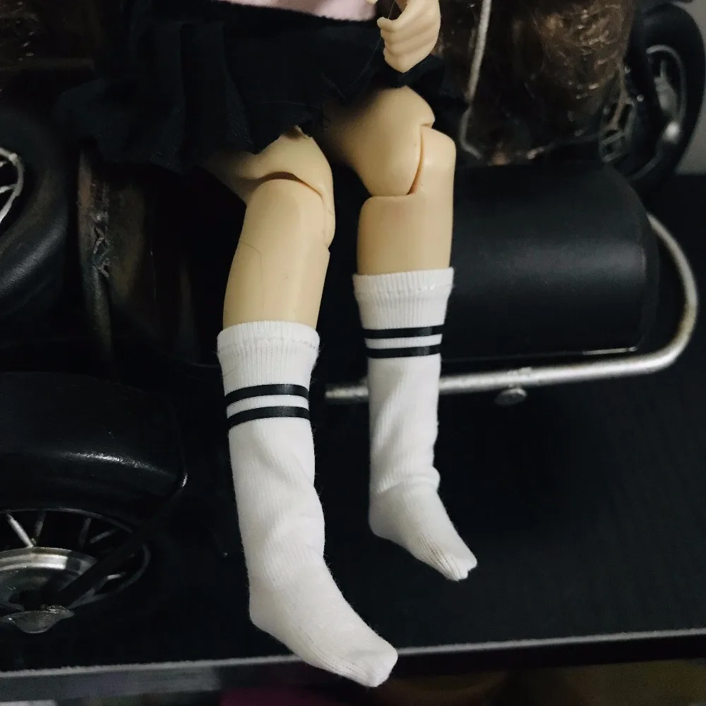 Новинка 1 пара носки в стиле преппи белые черную полоску для шарнирных кукол blyth