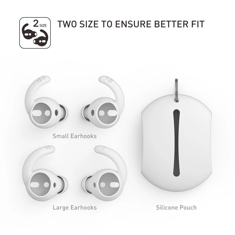 Белый 2 пары ушных вкладышей для Apple Airpods, силиконовый чехол для наушников, чехол для хранения наушников Airpods, аксессуары для наушников - Цвет: Белый